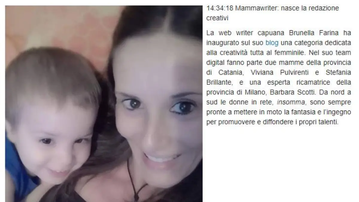 Schermata reale dell’articolo di CasertaFocus sulla redazione creativa di MammaWriter
