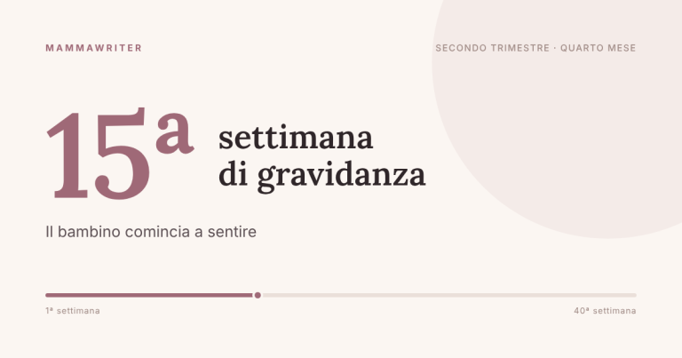 Quindicesima settimana di gravidanza, il bambino comincia a sentire