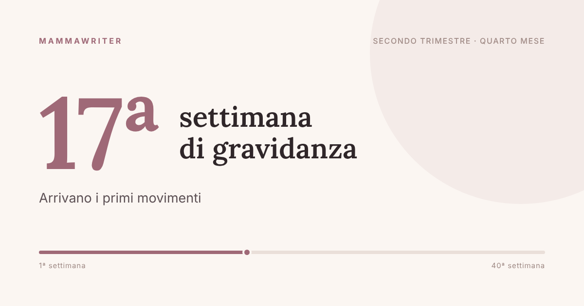 Diciassettesima settimana di gravidanza, arrivano i primi movimenti