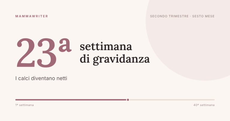 Ventitreesima settimana di gravidanza, i calci diventano netti