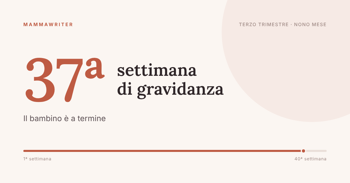Trentasettesima settimana di gravidanza, il bambino è a termine