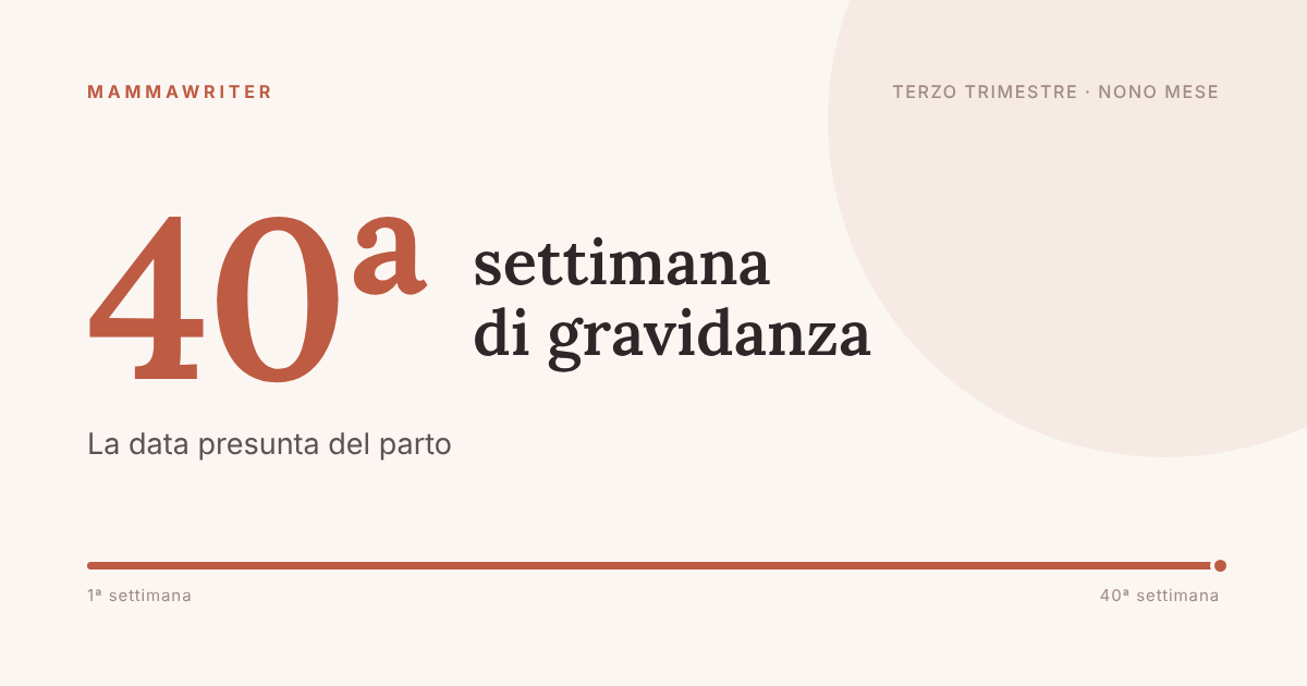 Quarantesima settimana di gravidanza, la data presunta del parto
